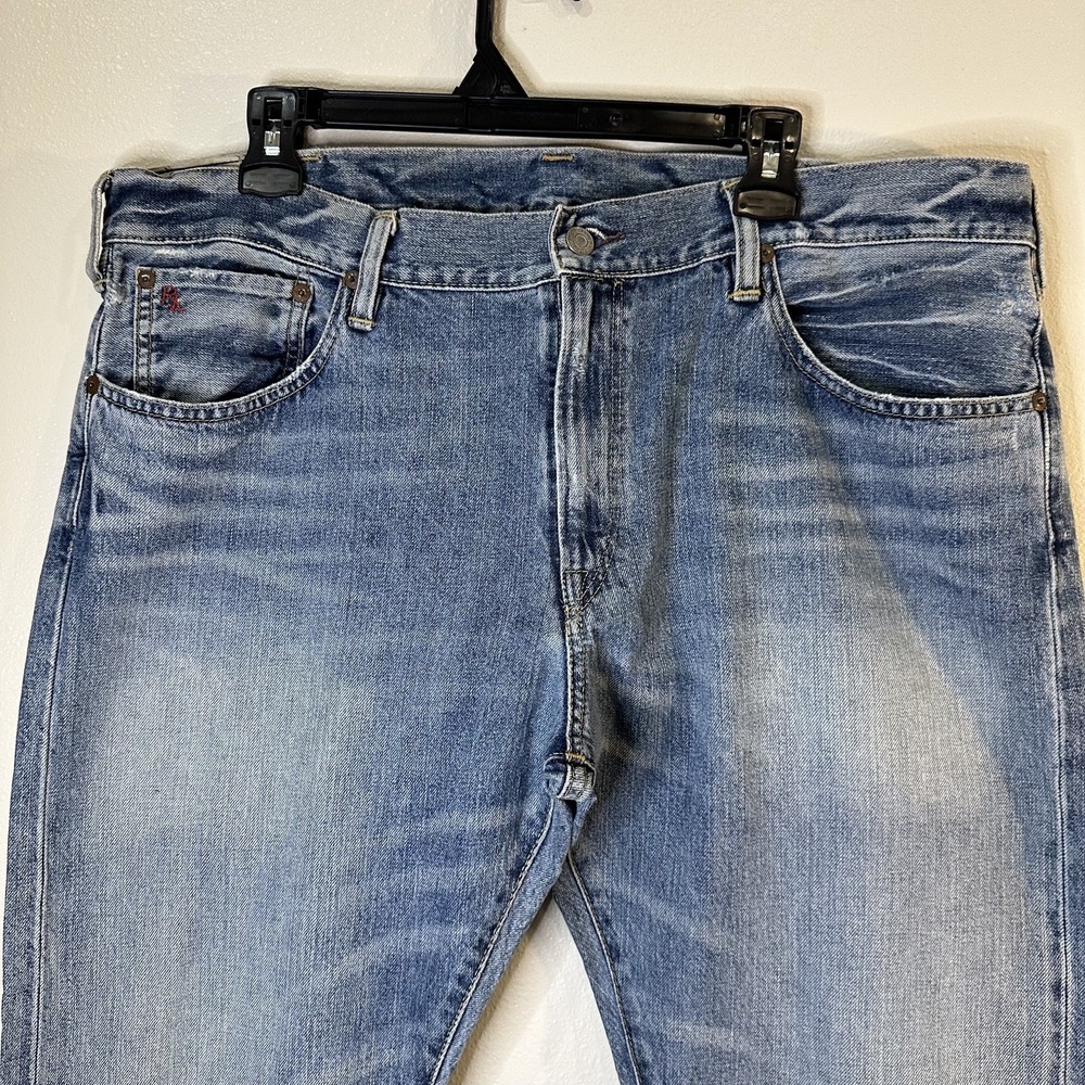 Polo Ralph Lauren Jeans Mens 38x30  Blue Authentic Dungarees Denim Straight RL - Picture 4 of 5